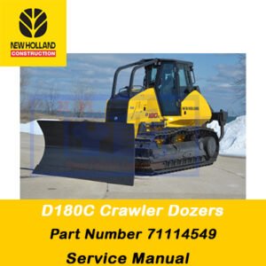 New Holland D180C Service Manual, showcasing the title and technical drawings for effective service procedures