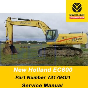 New Holland EC600 Service Repair Manual, displaying the title and relevant technical graphics for service guidance