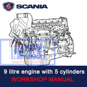Scania 9 litre engine workshop manual, displaying essential maintenance guidelines and technical drawings for engine repair