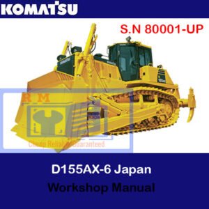 Workshop manual for the Komatsu D155AX-6 bulldozer, displaying essential maintenance and repair information