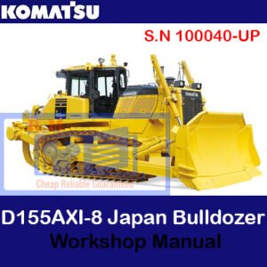 Workshop manual for the Komatsu D155AXI-8 bulldozer, displaying essential maintenance and repair information