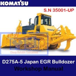 Workshop manual for Komatsu D275A-5 EGR Bulldozer, displaying essential maintenance and repair information
