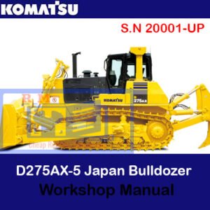 Cover of the Komatsu D275AX-5 Bulldozer workshop manual, showcasing diagrams and operational guidelines for maintenance