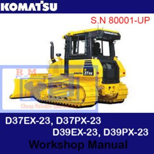 Komatsu workshop manual for D37EX-23, D37PX-23, D39EX-23, and D39PX-23, featuring repair and maintenance procedures