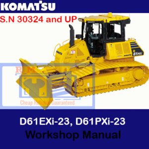 Detailed workshop manual for the Komatsu D61EXi-23 and D61PXi-23 bulldozers, including maintenance and troubleshooting tips