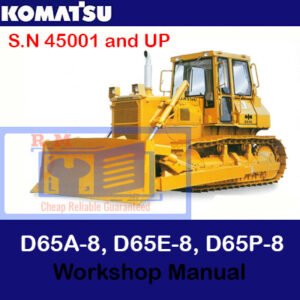 Komatsu D65A-8, D65E-8, and D65P-8 bulldozer workshop manual, showcasing detailed maintenance and repair instructions
