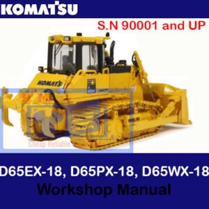 Workshop manual for Komatsu D65EX-18, D65PX-18, and D65WX-18 bulldozers, detailing maintenance and repair procedures