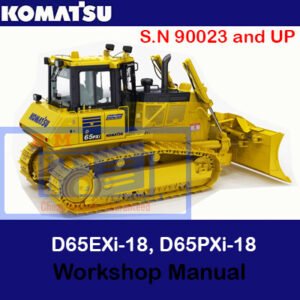 Komatsu D65EXi-18 and D65PXi-18 bulldozer workshop manual, illustrating essential maintenance and troubleshooting techniques