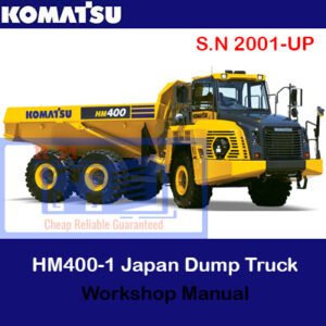 Workshop manual for the Komatsu HM400-2 dump truck, displaying essential repair and service information