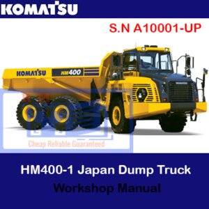 Komatsu HM400-1 USA Dump Truck Workshop Manual showcasing the truck's features and maintenance guidelines