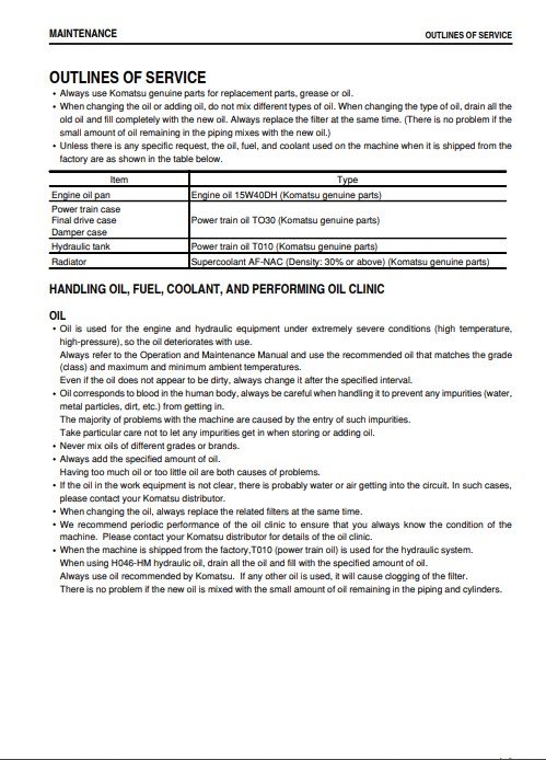 Komatsu D155A-5 Japan Bulldozer Operation and Maintenance Manual - Image 3