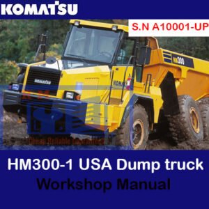 Komatsu HM300-1 Dump Truck Workshop Manual showcasing the truck's features and maintenance guidelines
