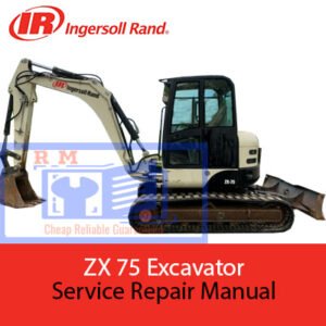 Ingersoll Rand ZX75 Excavator Service Repair Manual showcasing the title and technical graphics for maintenance guidance