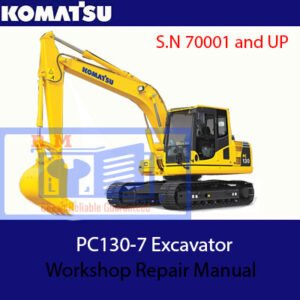 Komatsu PC130-7 Excavator Workshop Repair Manual showcasing the model name and repair instructions