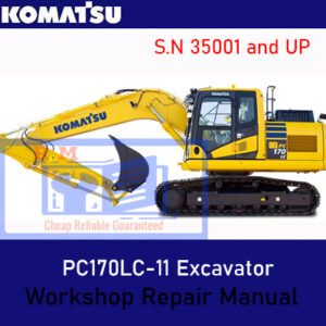 Komatsu PC170LC-11 Excavator Workshop Repair Manual showcasing the model's features and repair instructions