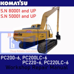 Detailed workshop manual for the Komatsu PC200-6, PC200LC-6, PC220-6, and PC220LC-6 excavators