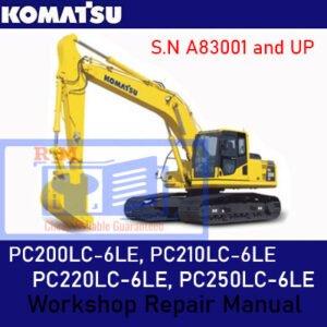 Comprehensive repair manual for Komatsu PC200LC-6LE, PC210LC-6LE, PC220LC-6LE, and PC250LC-6LE models