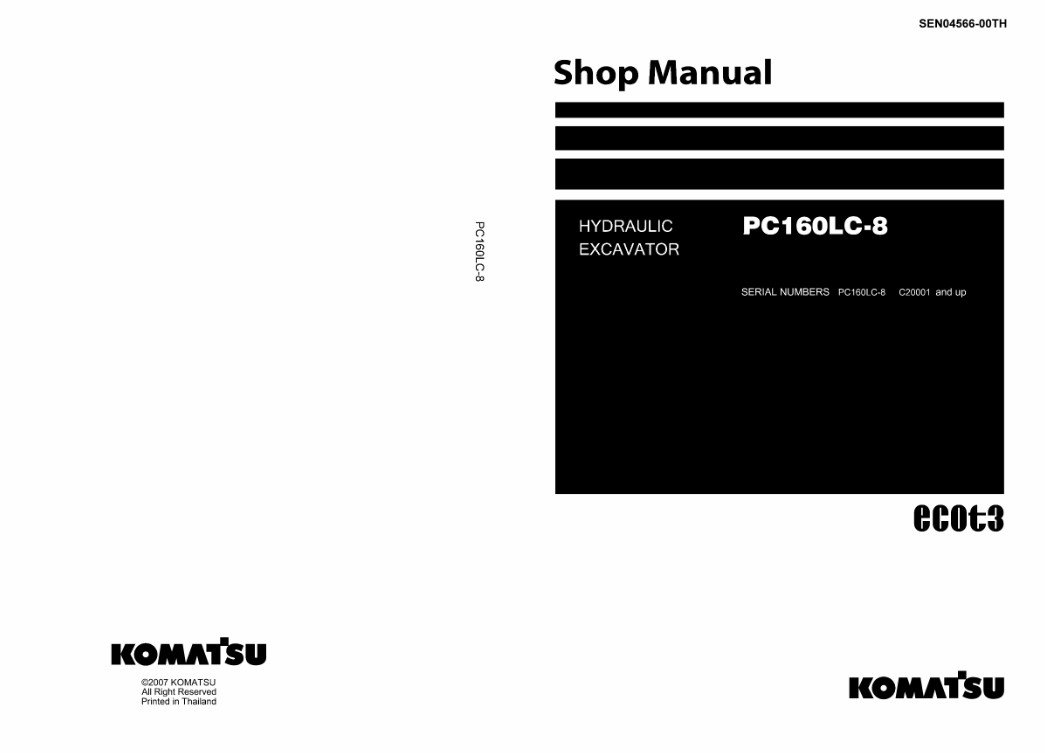 Komatsu PC160LC-8 Excavator Workshop Repair Manual - Image 2