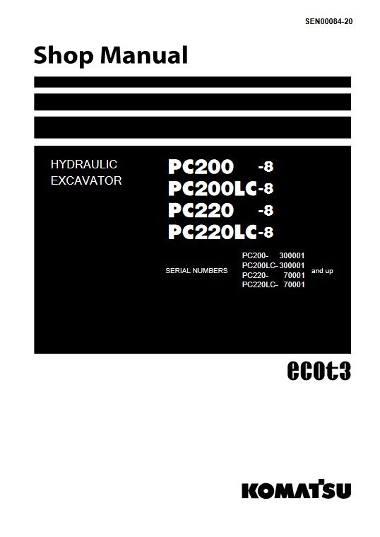 Komatsu PC200-8, Komatsu PC200LC-8, Komatsu PC220-8, Komatsu PC220LC-8 Workshop Repair Manual - Image 2