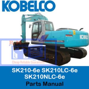 Comprehensive parts manual for Kobelco SK210-6e, SK210LC-6e, and SK210NLC-6e excavators, including diagrams and details