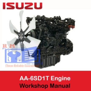 Isuzu AA-6SD1T Engine Workshop Manual cover, featuring illustrations and essential details for engine maintenance