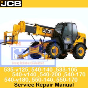 Detailed service repair manual for JCB 533-105, 535-v125, 540 series, and 550 series, including maintenance guidelines