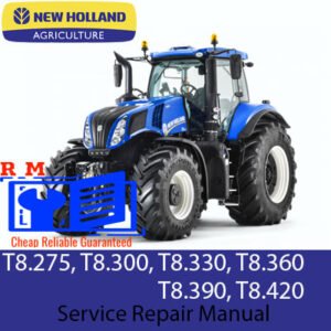 Service manual for New Holland T8 tractors (T8.275 to T8.420), including technical details and maintenance instructions