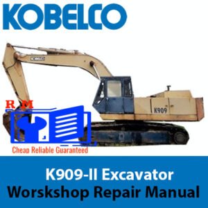Kobelco K909-II Excavator Workshop Repair Manual cover featuring the model and technical illustrations