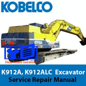 Kobelco K912A and K912ALC excavator service repair manual, showcasing detailed diagrams and maintenance instructions