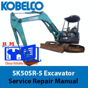 Kobelco SK50SR-5 Excavator Service Repair Manual cover featuring the model and technical illustrations
