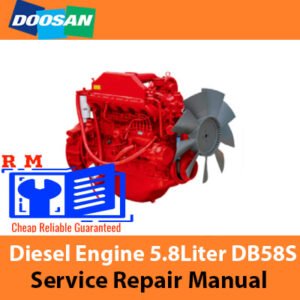 Doosan Diesel Engine 5.8L DB58S Service Repair Manual, displaying detailed diagrams and maintenance guidelines for the engine