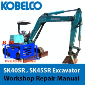 Kobelco SK40SR and SK45SR excavator workshop repair manual, showcasing detailed diagrams and repair instructions