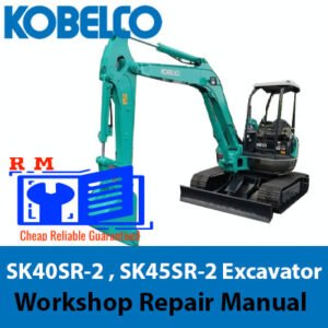 Detailed workshop repair manual for Kobelco SK40SR-2 and SK45SR-2 excavators, showcasing diagrams and maintenance guidelines