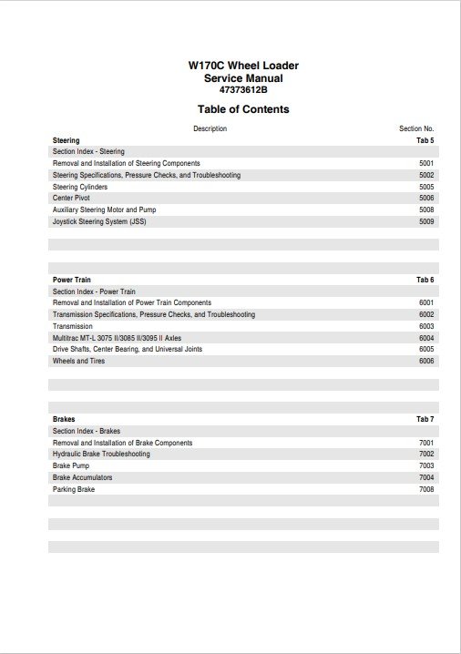 NEW HOLLAND W170C Wheel Loader Service Repair Manual - Image 3
