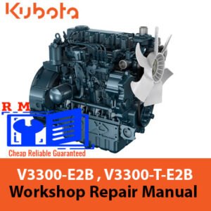 Workshop Manual for Kubota V3300-E2B and V3300-T-E2B Diesel Engines, displaying technical illustrations and guidelines