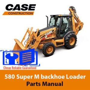 Parts manual for Case 580 Super M backhoe loader, detailing components and assembly instructions