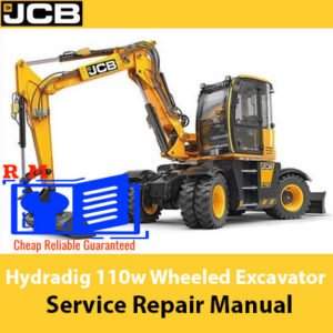 Service Repair Manual for JCB 110w Hydradig Wheeled Excavator, showcasing detailed diagrams and instructions