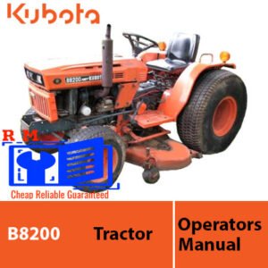 Kubota B8200 Tractor Operators Manual with an image of the tractor and clear title for operator guidance
