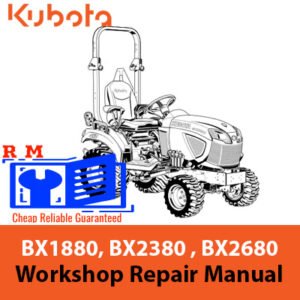 Manual cover for Kubota BX1880, BX2380, and BX2680 tractors, highlighting operational guidelines and model information