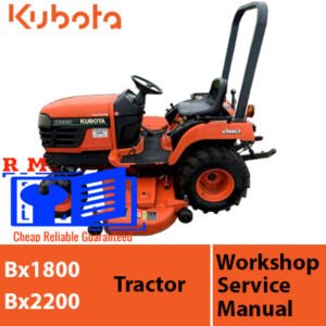 Service manual for Kubota BX1800 and BX2200 tractors, providing essential workshop guidelines and troubleshooting tips