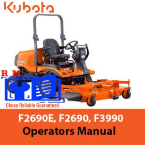 Manual for Kubota F2690E, F2690, and F3990 front mowers, outlining operational procedures and maintenance tips