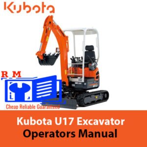 Kubota U17 Excavator Operators Manual cover featuring the model name and technical illustrations