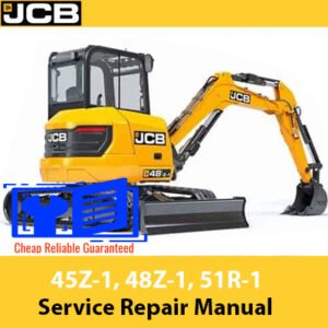 Comprehensive service manual for JCB 45Z-1, 48Z-1, and 51R-1 excavators, including repair and maintenance guidelines