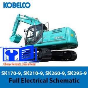 Electrical schematic diagram for Kobelco SK170-9, SK210-9, SK260-9, and SK295-9 models, detailing wiring and connections