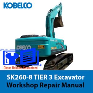 Kobelco SK260-8 Workshop Repair Manual cover featuring the model name and technical illustrations