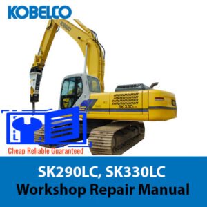 Kobelco SK290LC and SK330LC workshop repair manual, showcasing detailed diagrams and repair instructions for maintenance