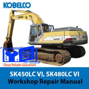 Workshop repair manual cover for Kobelco SK450LC VI and SK480LC VI, providing essential maintenance and repair information