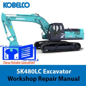 Kobelco SK480LC Excavator Workshop Repair Manual cover featuring the model and technical illustrations