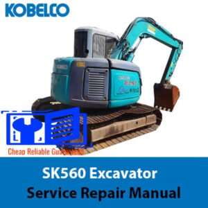 Kobelco SK60 Excavator Service Repair Manual, showcasing the title and relevant technical graphics for maintenance guidance