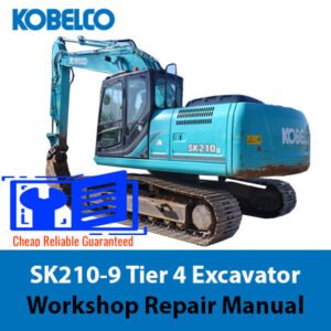 Kobelco SK210-9 Excavator Workshop Repair Manual cover featuring the model and technical illustrations